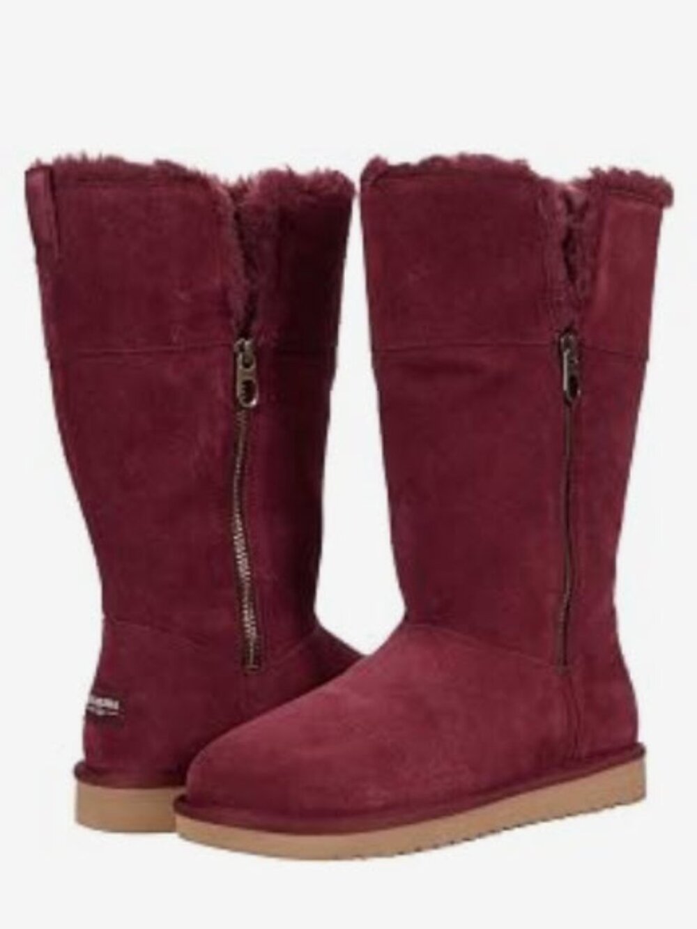 Koolaburra by Ugg Maroon Tall Shearling Boot - Size 8 - EUC